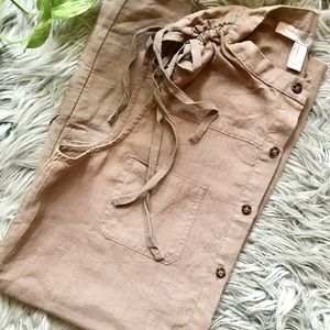 Contemporary Utility Linen Popover Dress